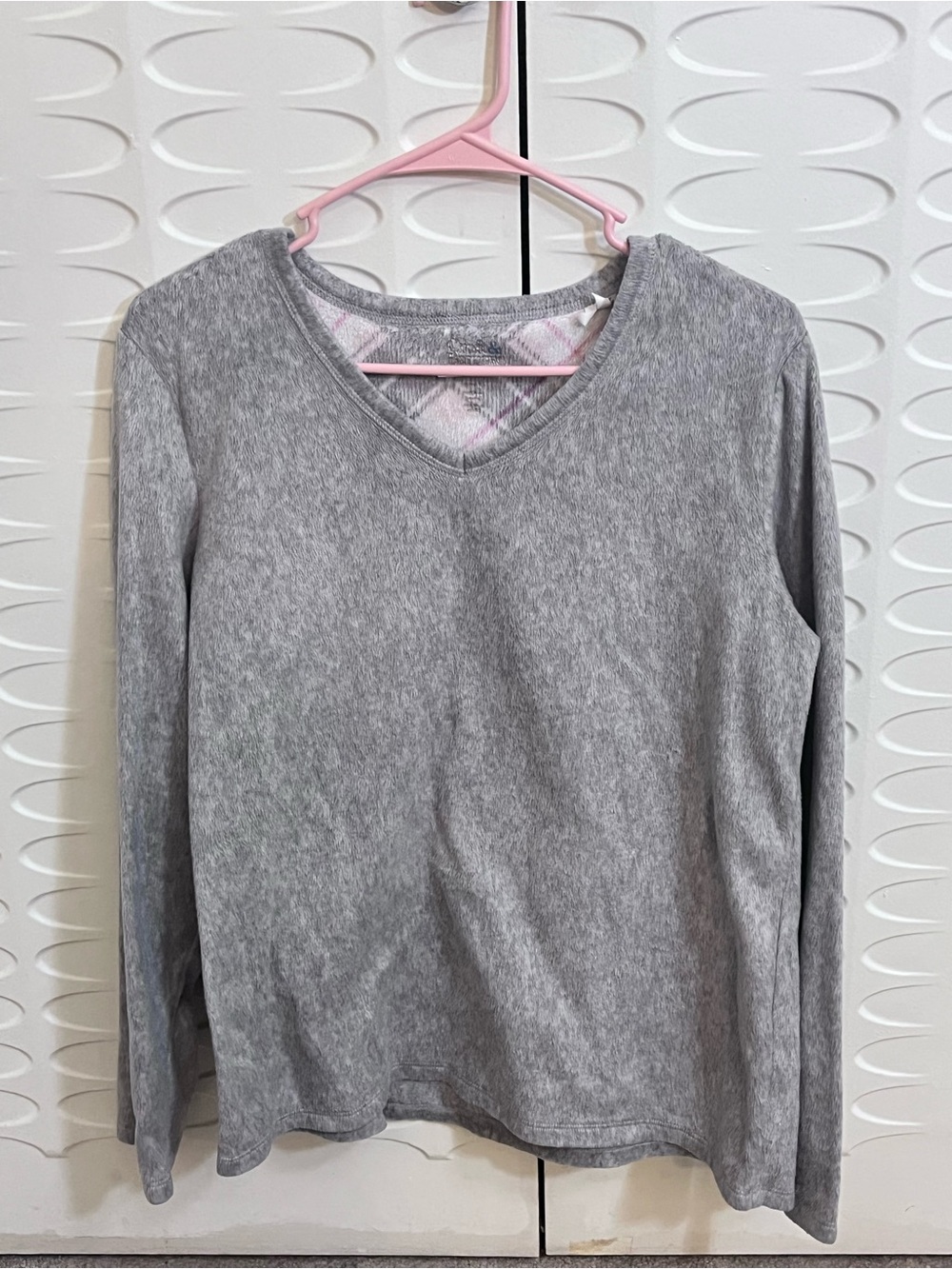 Croft & Borrow Gray Lightweight Sweater Medium Plaid Interior